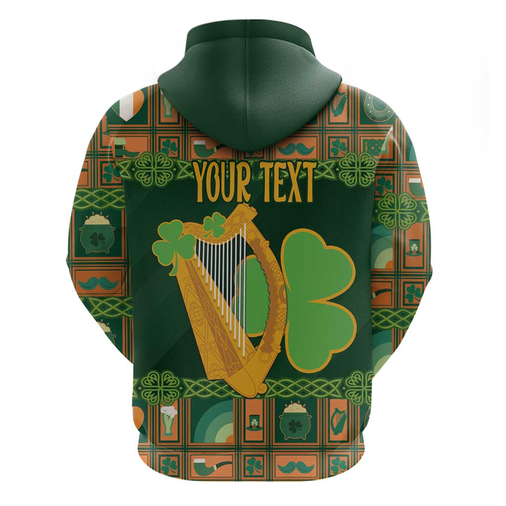 Personalized Ireland Christmas Hoodie Irish Harp With Lucky Shamrock LT18