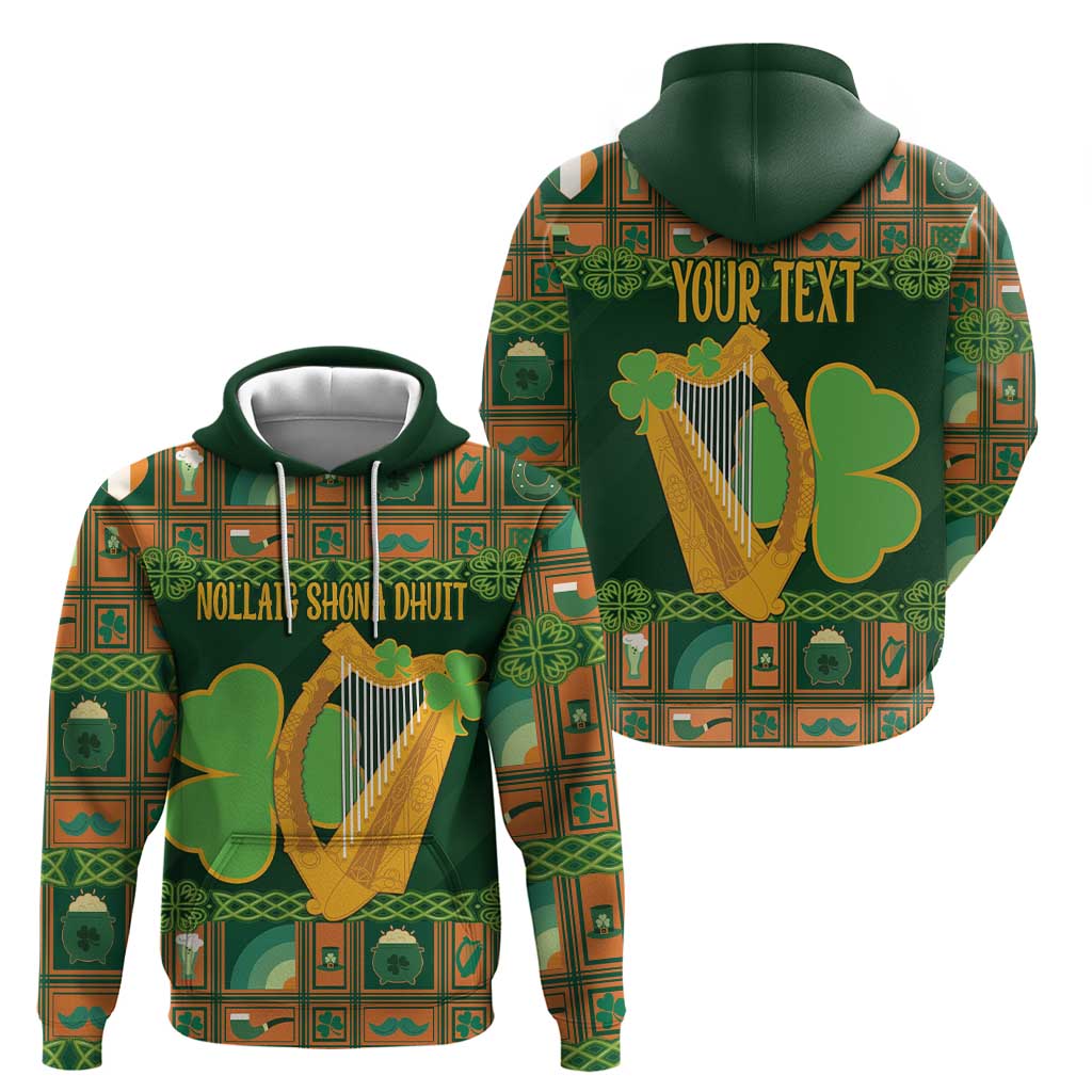 Personalized Ireland Christmas Hoodie Irish Harp With Lucky Shamrock LT18