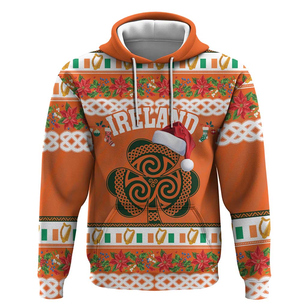 Personalized Ireland Christmas Hoodie Irish Shamrock Celtic Nollaig Shona Dhuit LT18