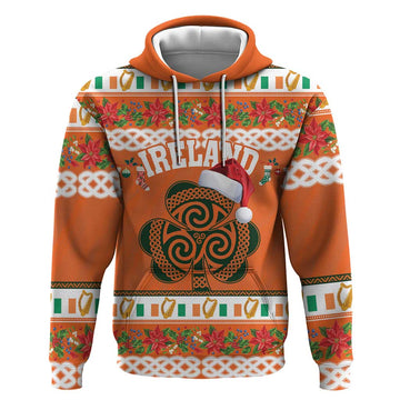 Personalized Ireland Christmas Hoodie Irish Shamrock Celtic Nollaig Shona Dhuit LT18