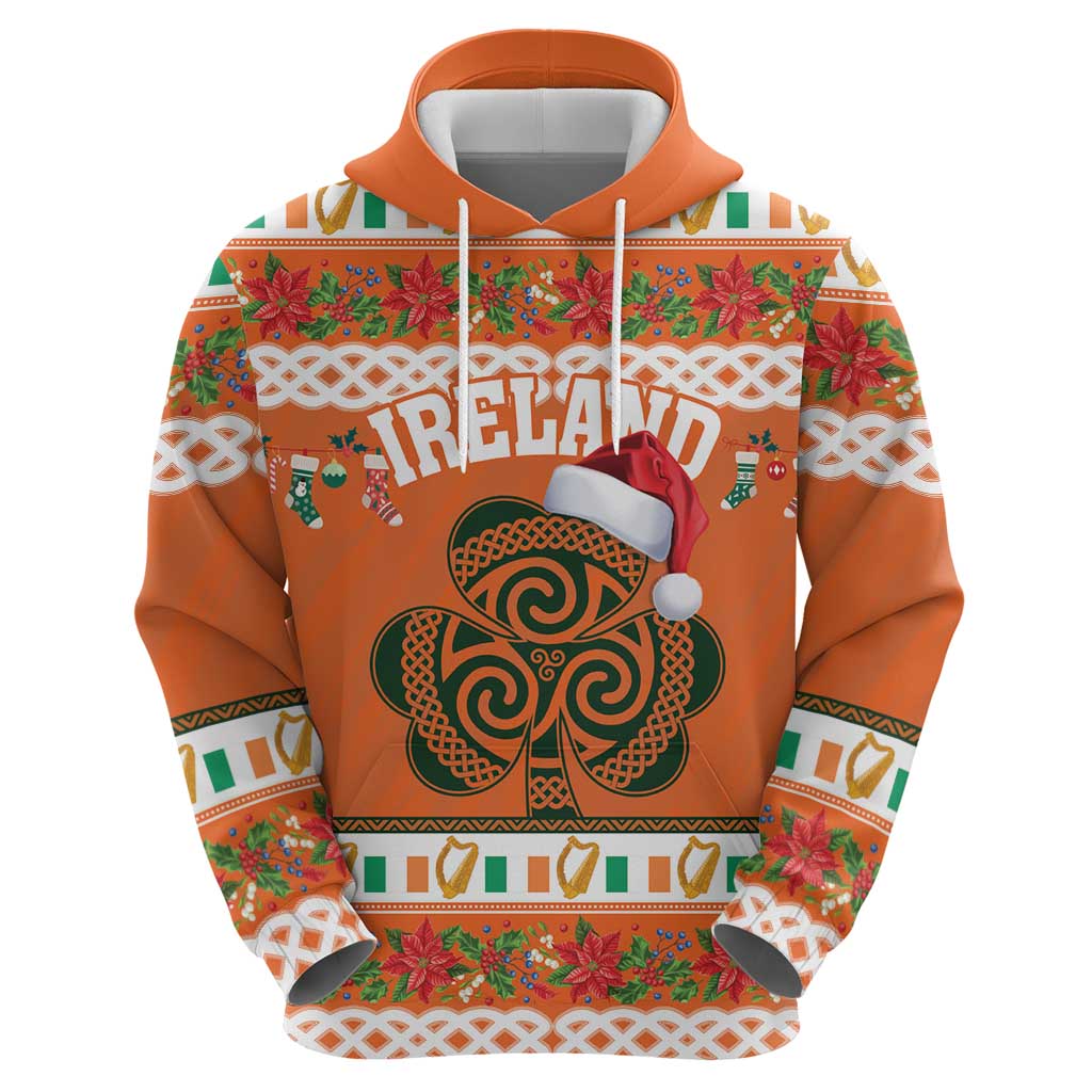 Personalized Ireland Christmas Hoodie Irish Shamrock Celtic Nollaig Shona Dhuit LT18