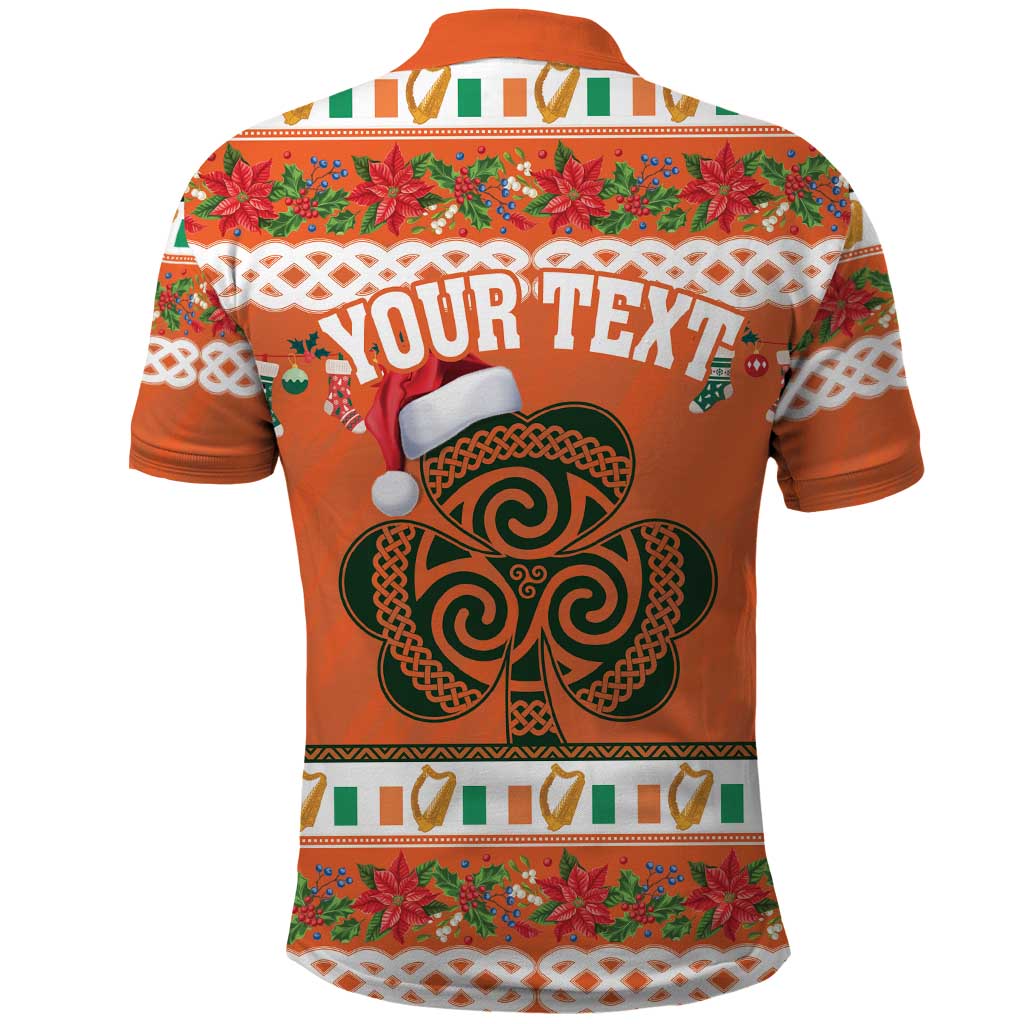 Personalized Ireland Christmas Polo Shirt Irish Shamrock Celtic Nollaig Shona Dhuit LT18