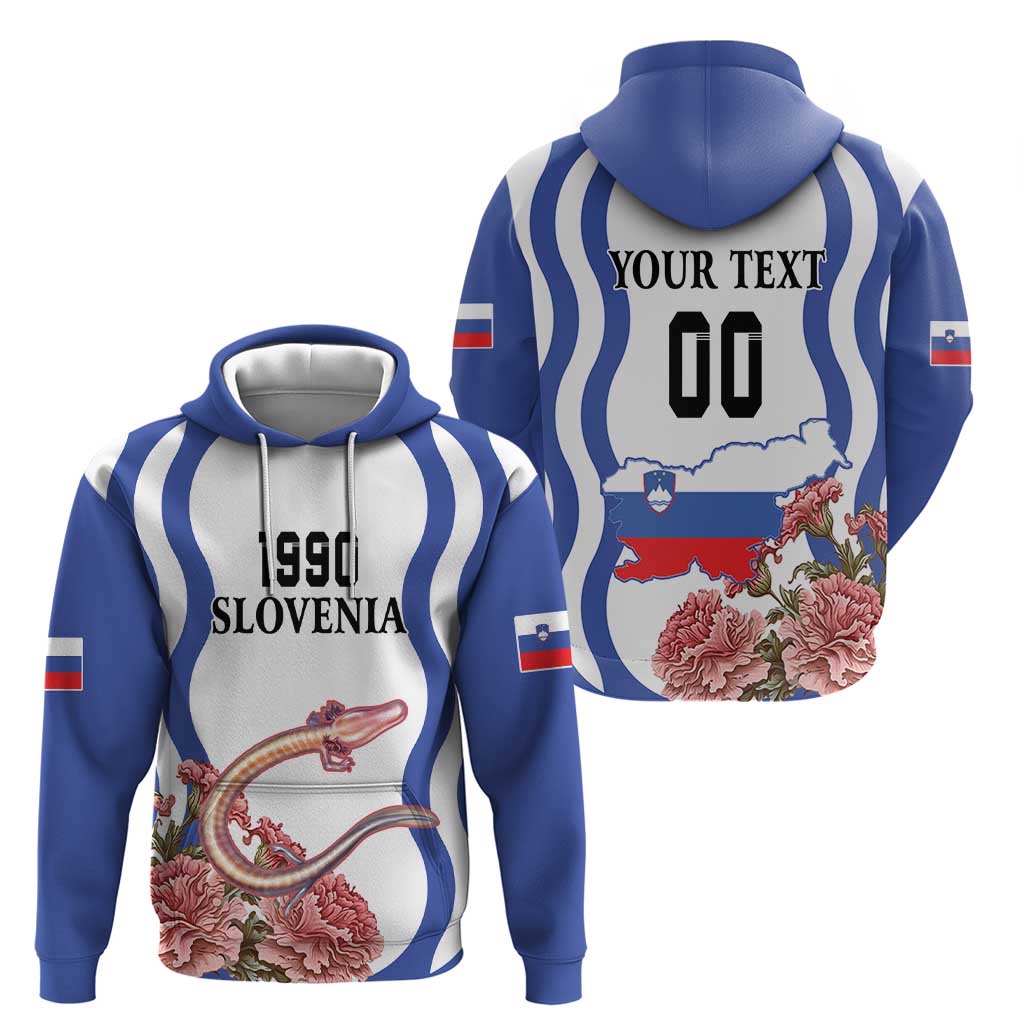 Custom Slovenia Independence Day Hoodie The Olm With Carnation Flowers LT18