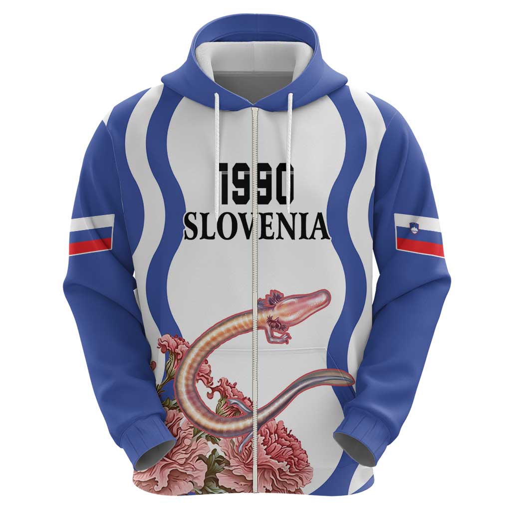 Custom Slovenia Independence Day Hoodie The Olm With Carnation Flowers LT18