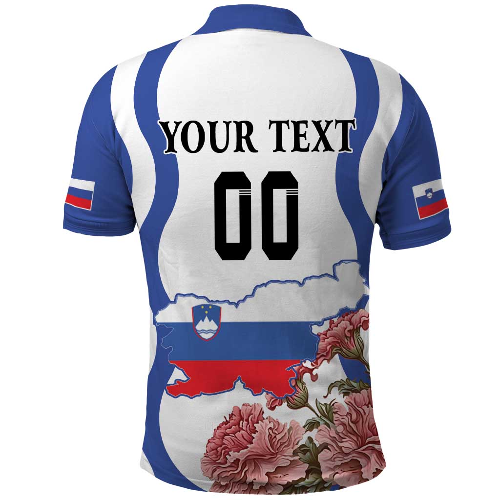 Custom Slovenia Independence Day Polo Shirt The Olm With Carnation Flowers LT18