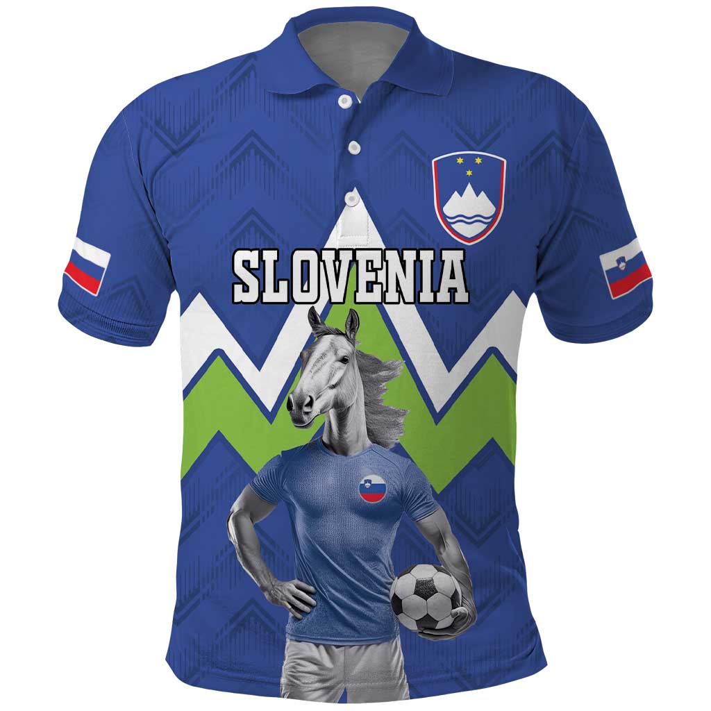 Custom Slovenia Football Polo Shirt Lipizzaner Horse Sport Style LT18