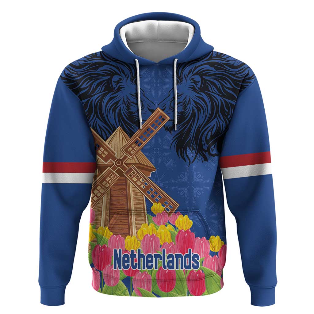 Netherlands Lion Hoodie Tulip And Windmill LT18