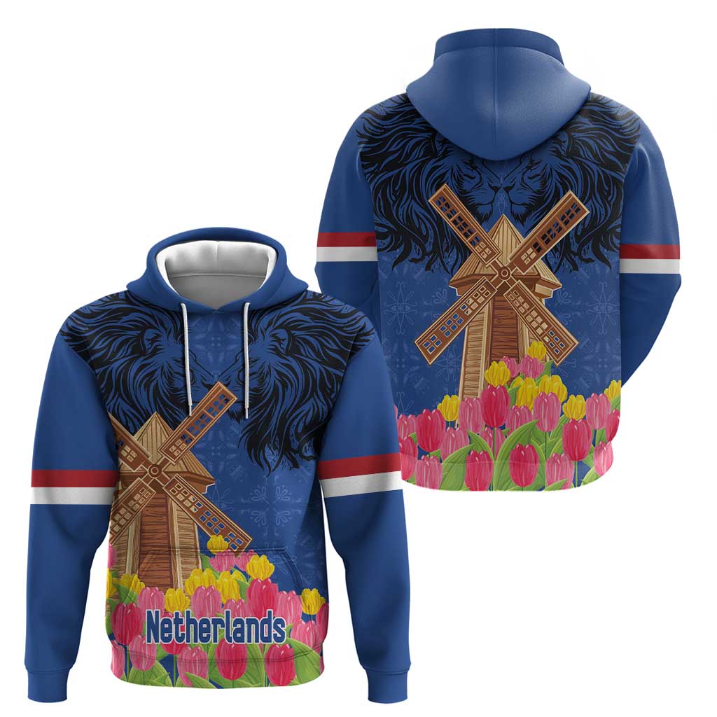 Netherlands Lion Hoodie Tulip And Windmill LT18