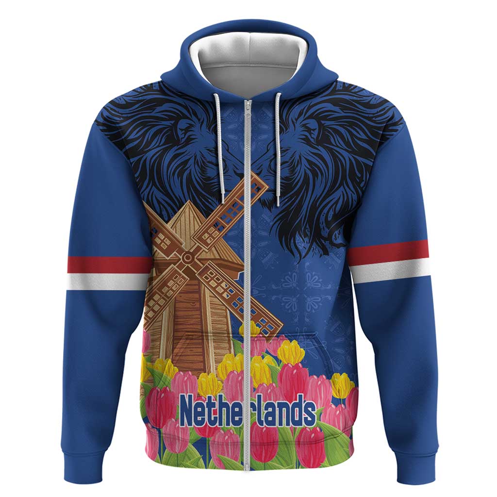 Netherlands Lion Hoodie Tulip And Windmill LT18