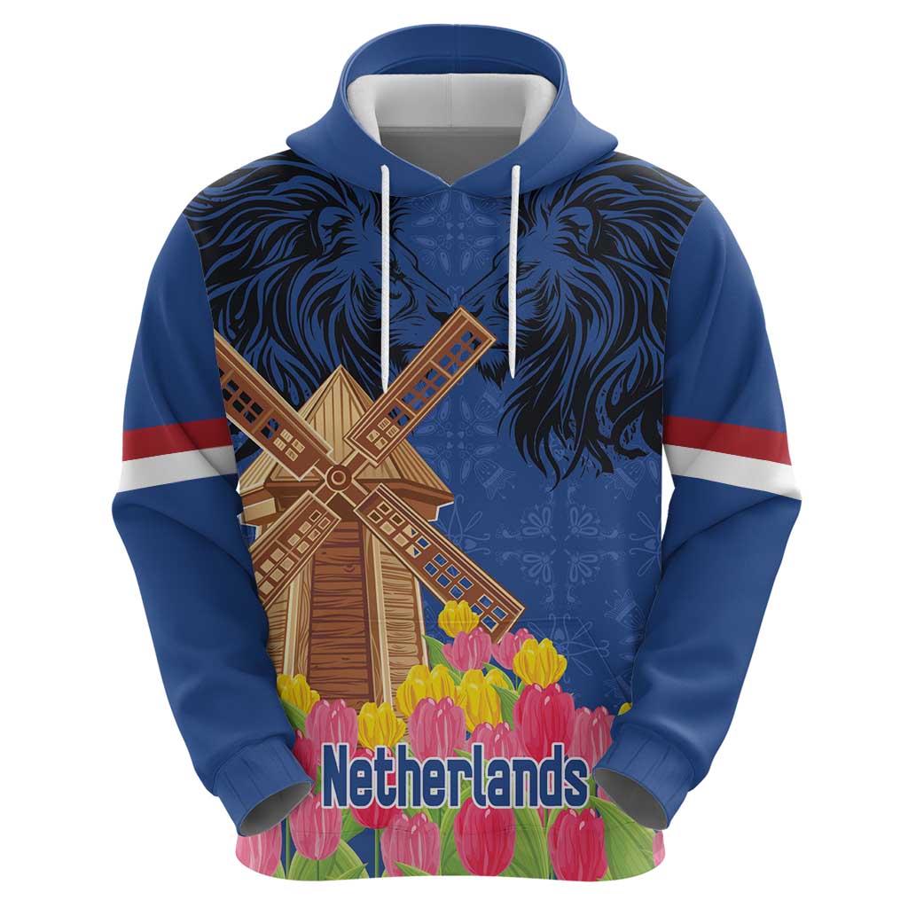 Netherlands Lion Hoodie Tulip And Windmill LT18