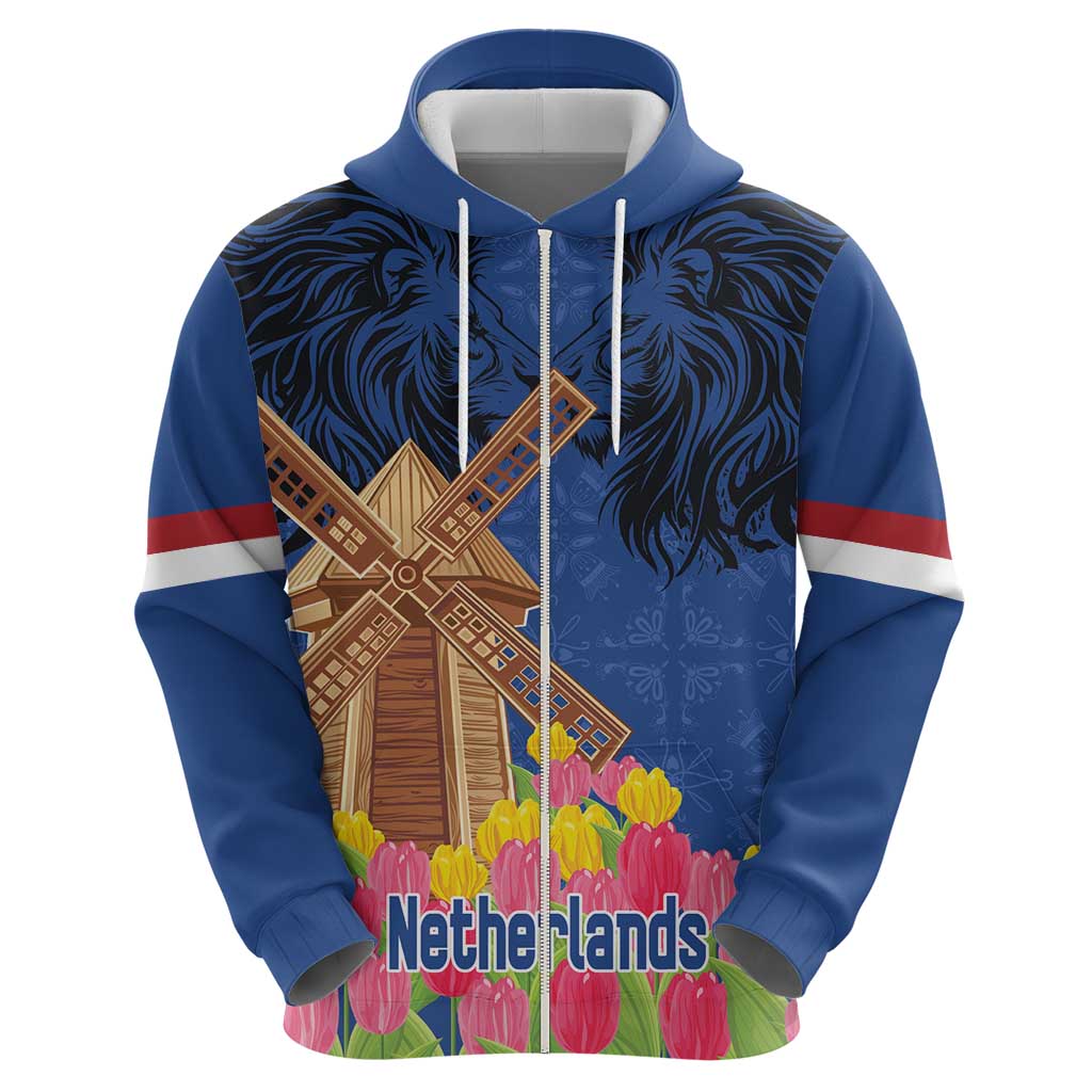 Netherlands Lion Hoodie Tulip And Windmill LT18
