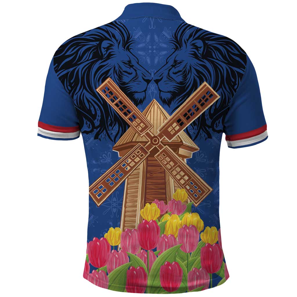 Netherlands Lion Polo Shirt Tulip And Windmill LT18
