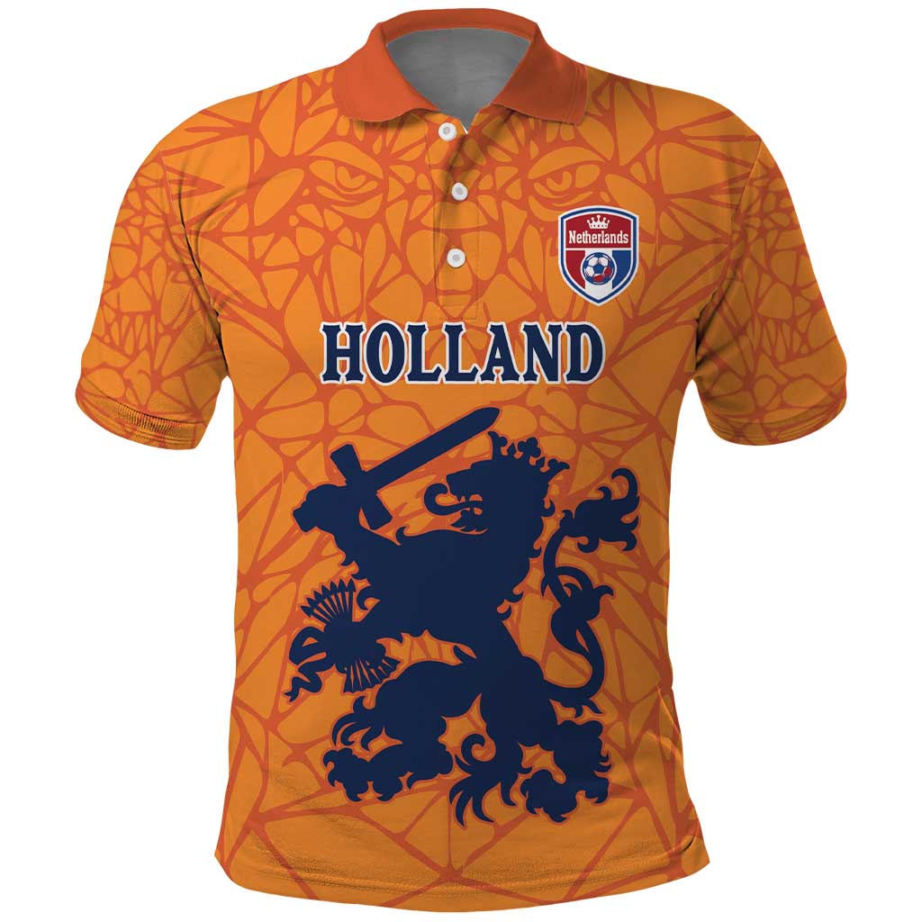 Custom Netherlands Football Polo Shirt Holland Lion LT18
