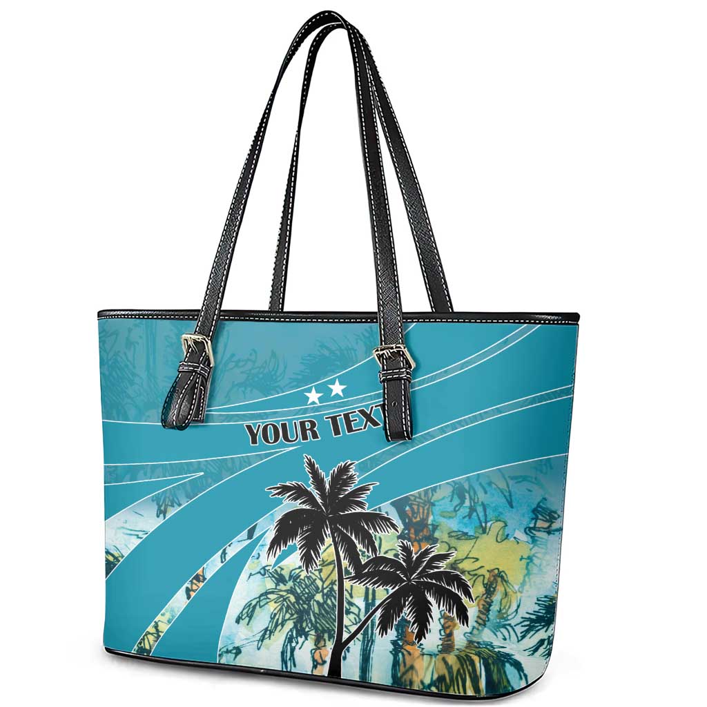 Personalized Saint Kitts and Nevis Coconut Palm Tree Leather Tote Bag LT18