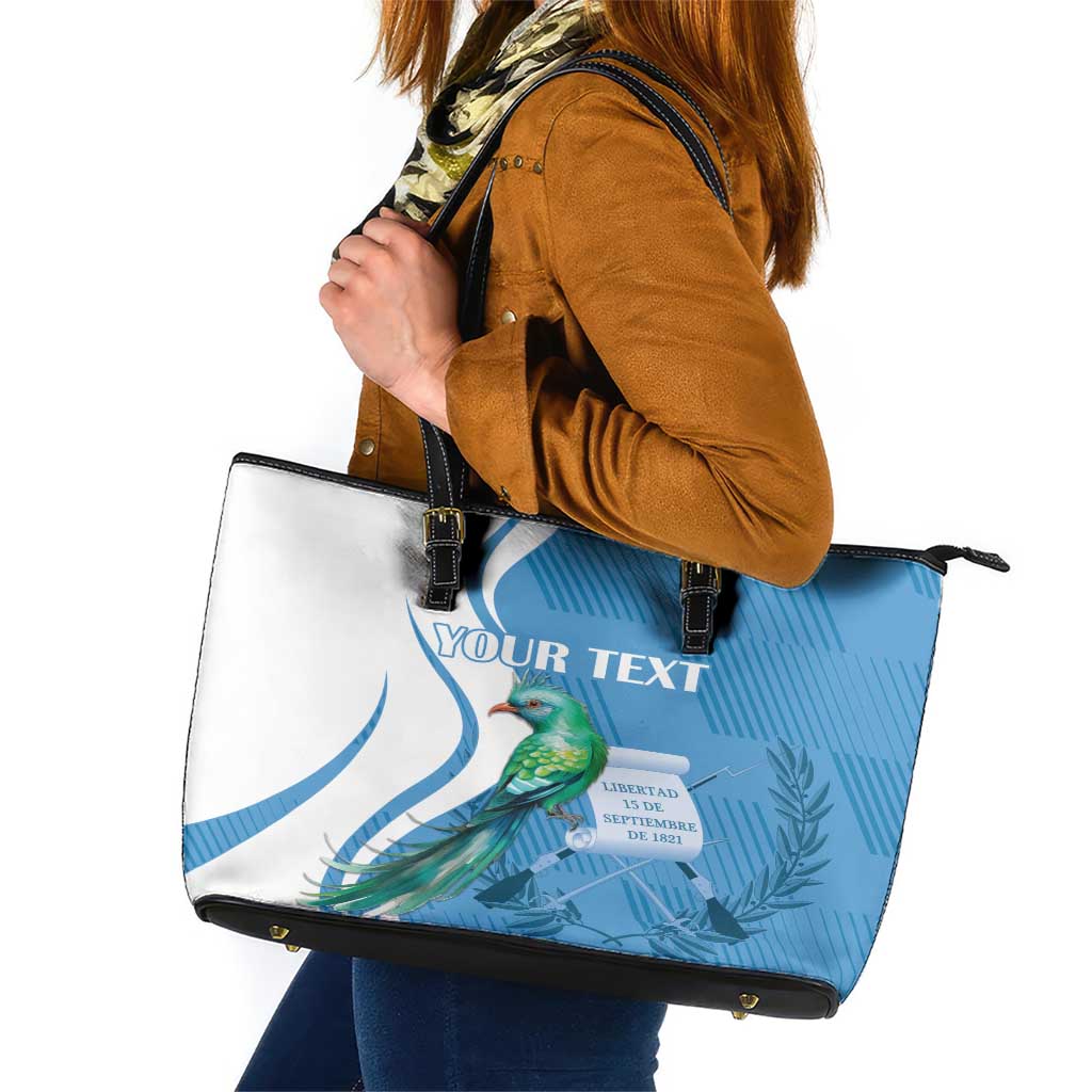 Personalized Guatemala Independence Day Leather Tote Bag Since 1821 With Quetzal Bird LT18