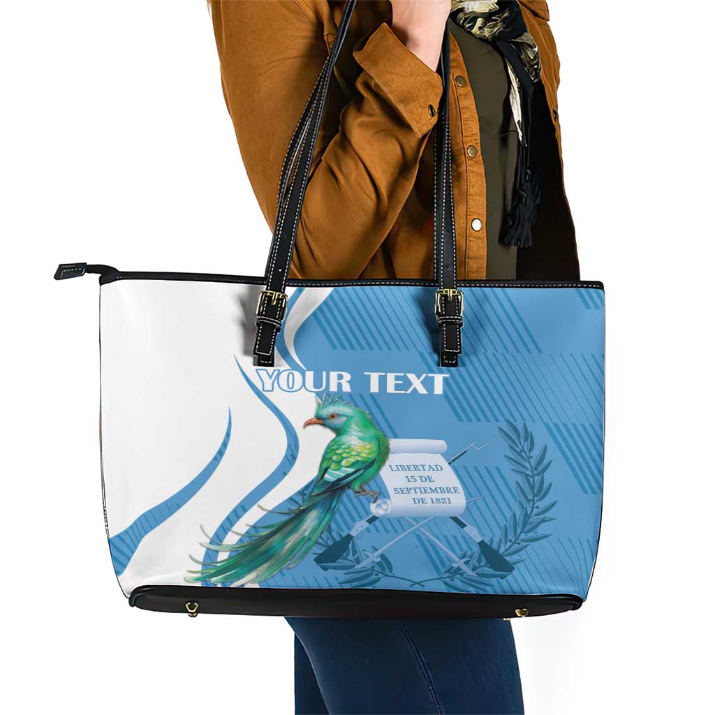 Personalized Guatemala Independence Day Leather Tote Bag Since 1821 With Quetzal Bird LT18