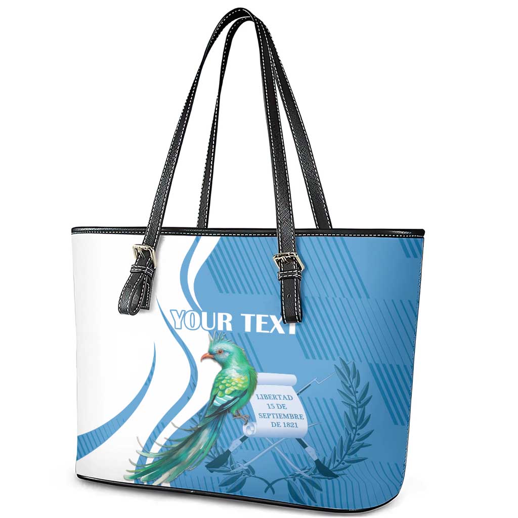 Personalized Guatemala Independence Day Leather Tote Bag Since 1821 With Quetzal Bird LT18