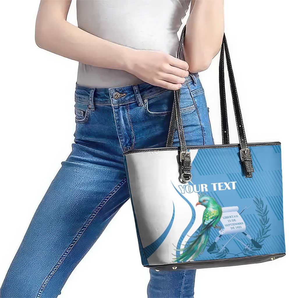 Personalized Guatemala Independence Day Leather Tote Bag Since 1821 With Quetzal Bird LT18