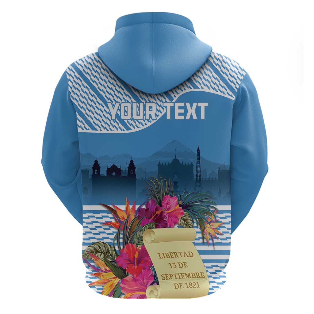 Personalized Guatemala Independence Day Hoodie With Tropical Flower LT18