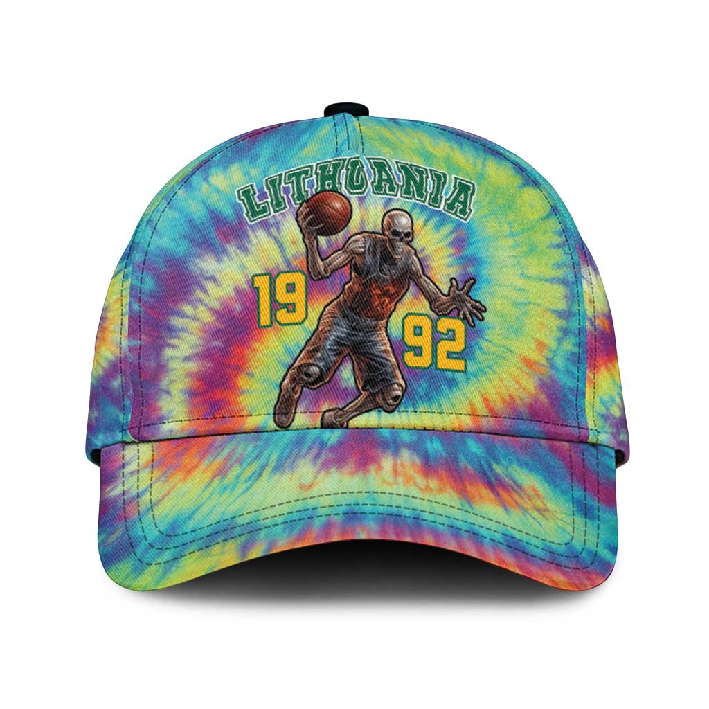 Lithuania Basketball Skeleton 1992 Classic Cap Tie Dye Pattern LT18