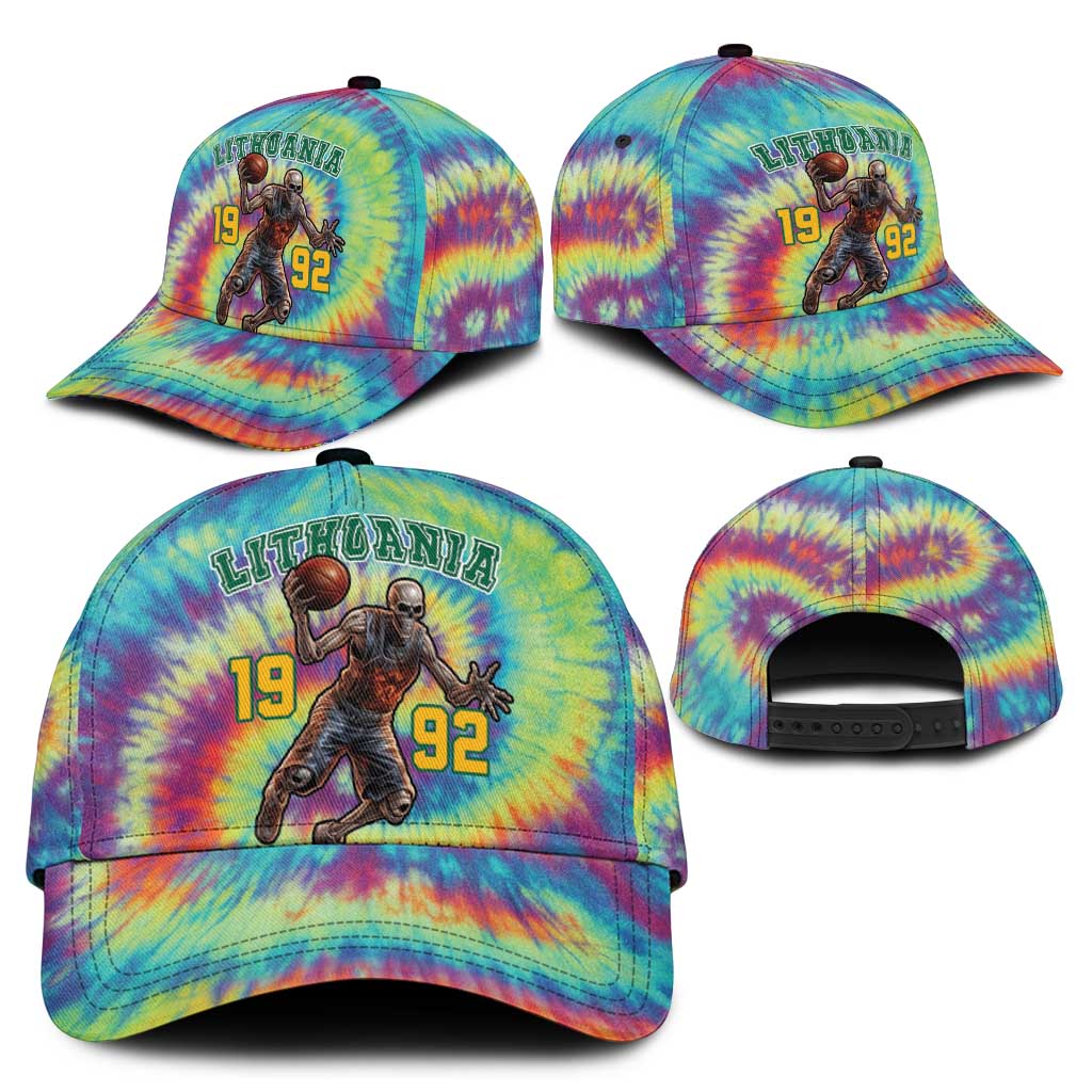 Lithuania Basketball Skeleton 1992 Classic Cap Tie Dye Pattern LT18