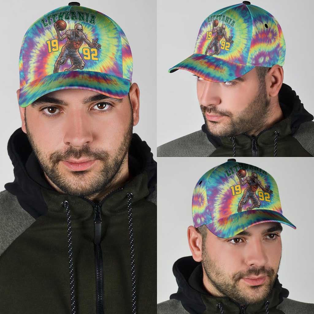 Lithuania Basketball Skeleton 1992 Classic Cap Tie Dye Pattern LT18