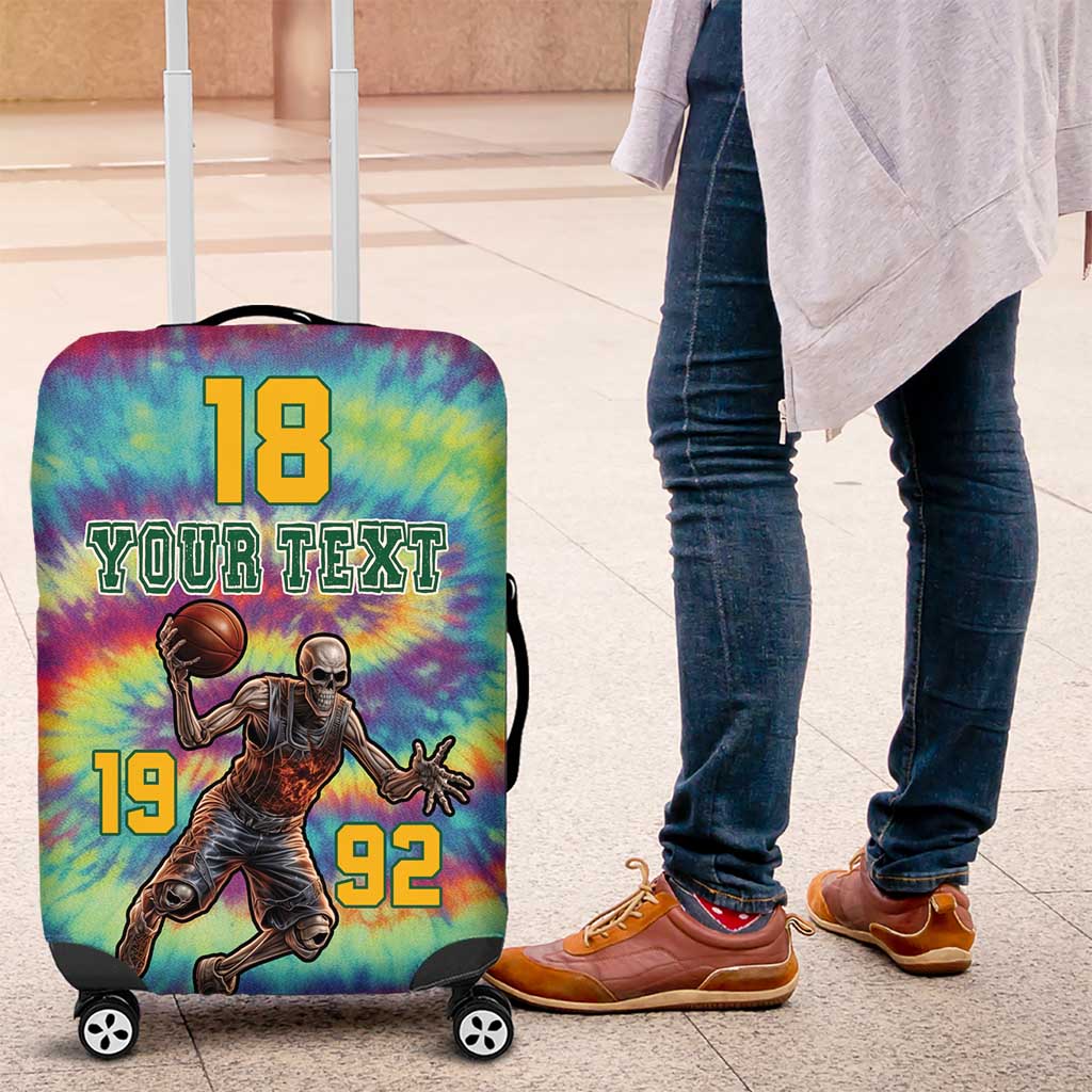 Custom Lithuania Basketball Skeleton 1992 Luggage Cover Tie Dye Pattern LT18
