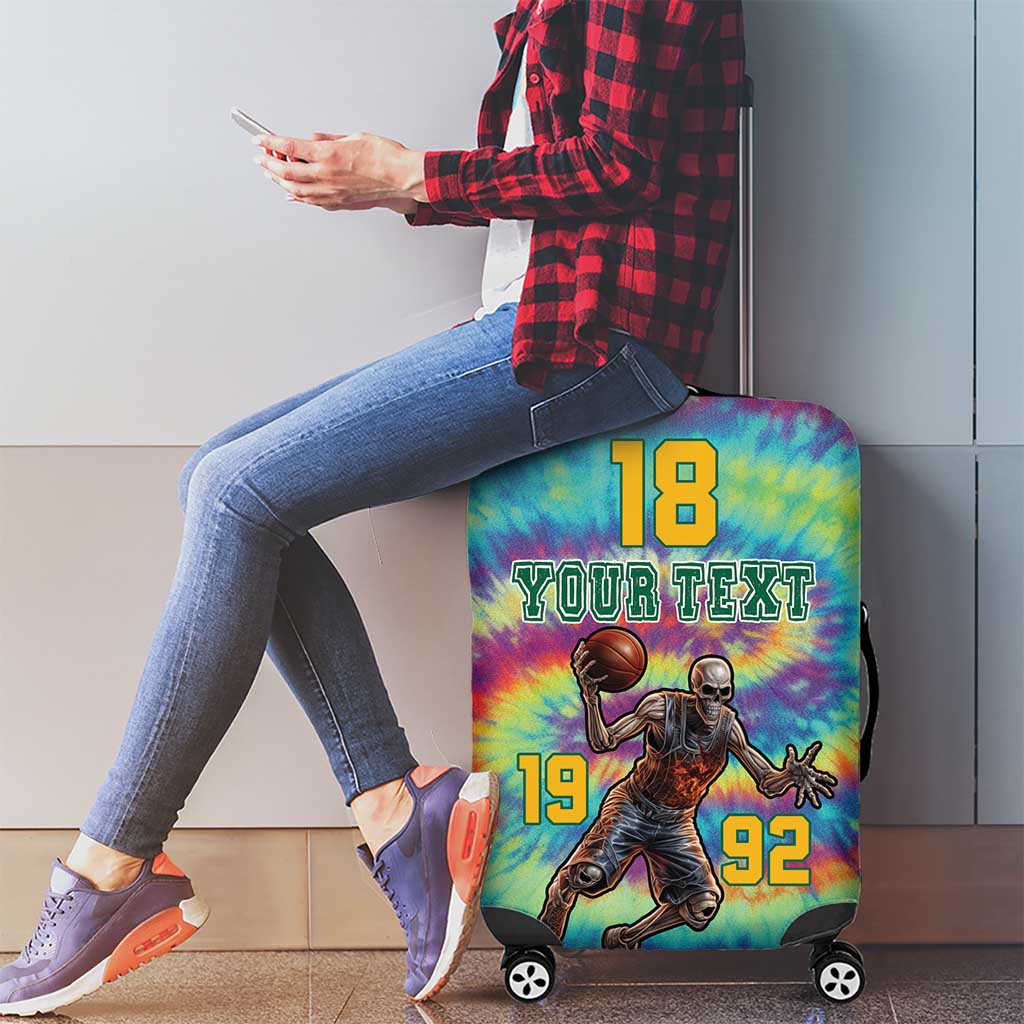 Custom Lithuania Basketball Skeleton 1992 Luggage Cover Tie Dye Pattern LT18