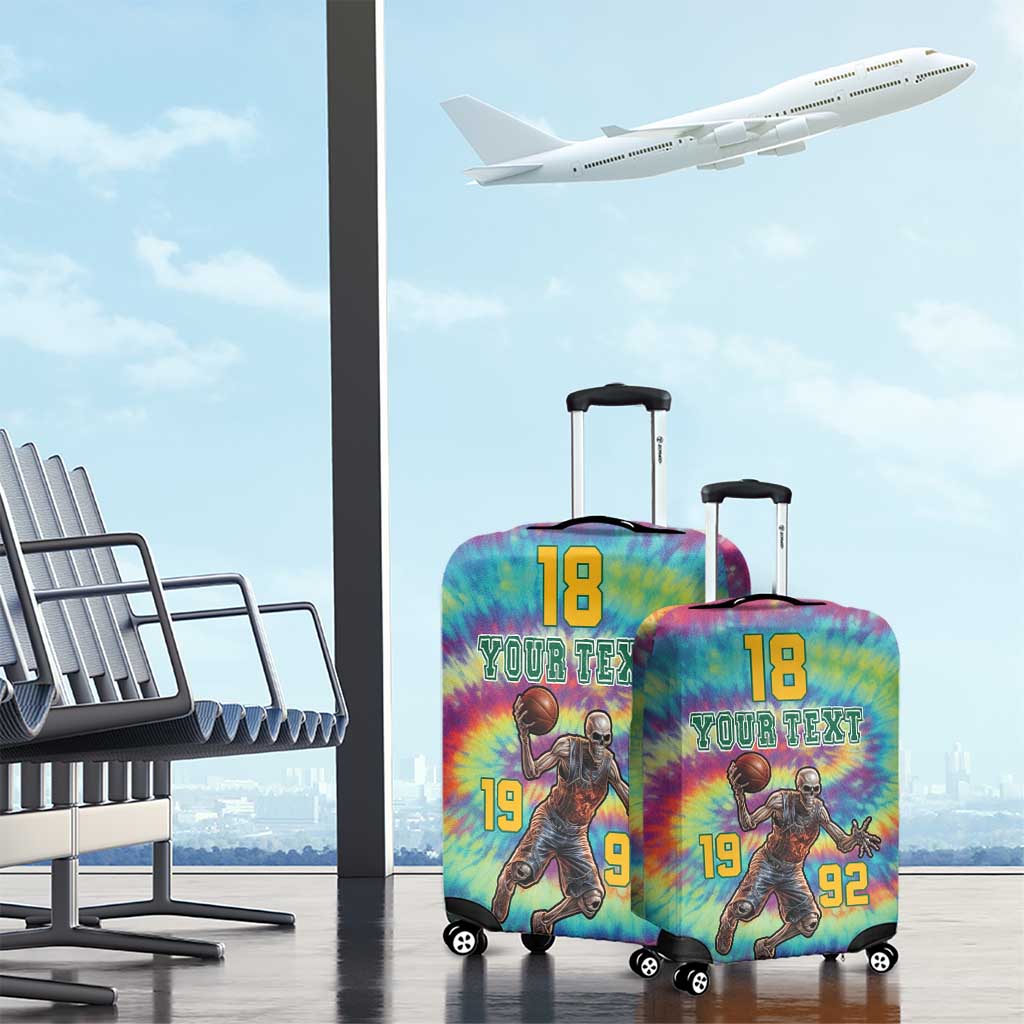Custom Lithuania Basketball Skeleton 1992 Luggage Cover Tie Dye Pattern LT18