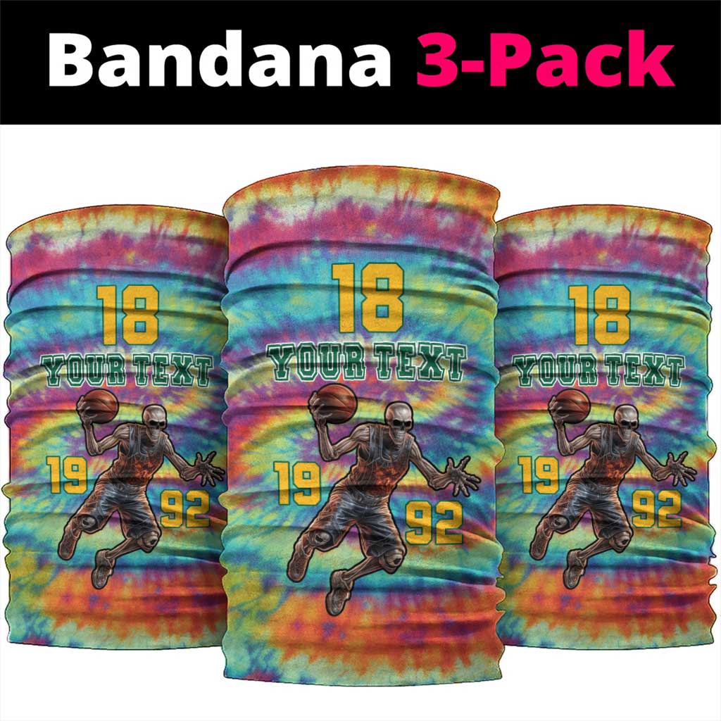 Custom Lithuania Basketball Skeleton 1992 Neck Gaiter Tie Dye Pattern LT18