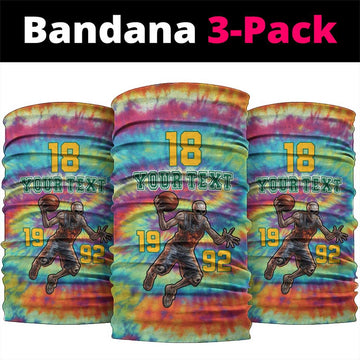 Custom Lithuania Basketball Skeleton 1992 Neck Gaiter Tie Dye Pattern LT18