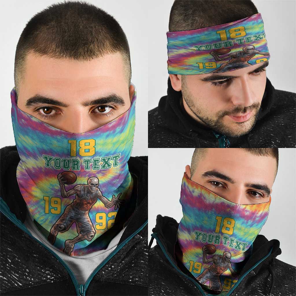 Custom Lithuania Basketball Skeleton 1992 Neck Gaiter Tie Dye Pattern LT18