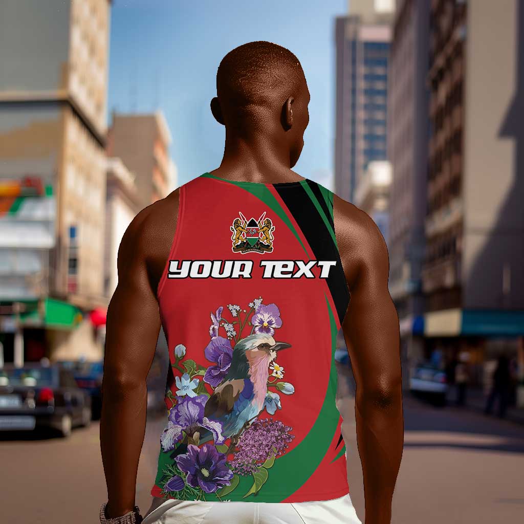 Personalized Afro Kenya Lilac Breasted Roller Men Tank Top With Violet Flowers LT18