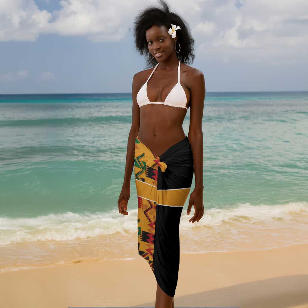 Custom Afro Kenya Coat Of Arms Sarong With Kente Patterns LT18