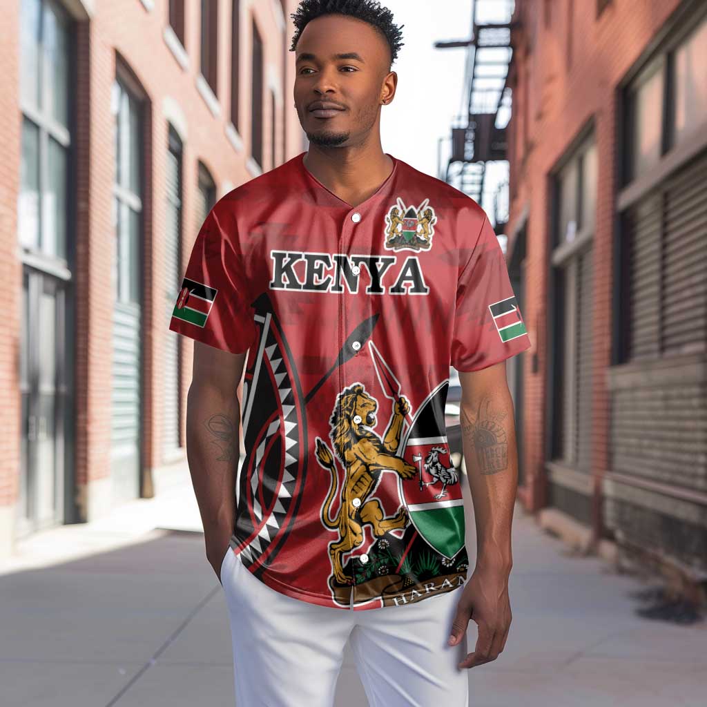 Personalized Afro Kenya Coat Of Arms Baseball Jersey Ethnic Seamless Pattern LT18