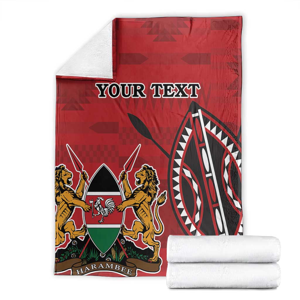 Personalized Afro Kenya Coat Of Arms Blanket Ethnic Seamless Pattern LT18