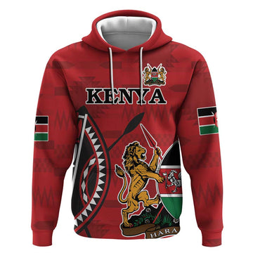 Personalized Kenya Coat Of Arms Hoodie Ethnic Seamless Pattern LT18