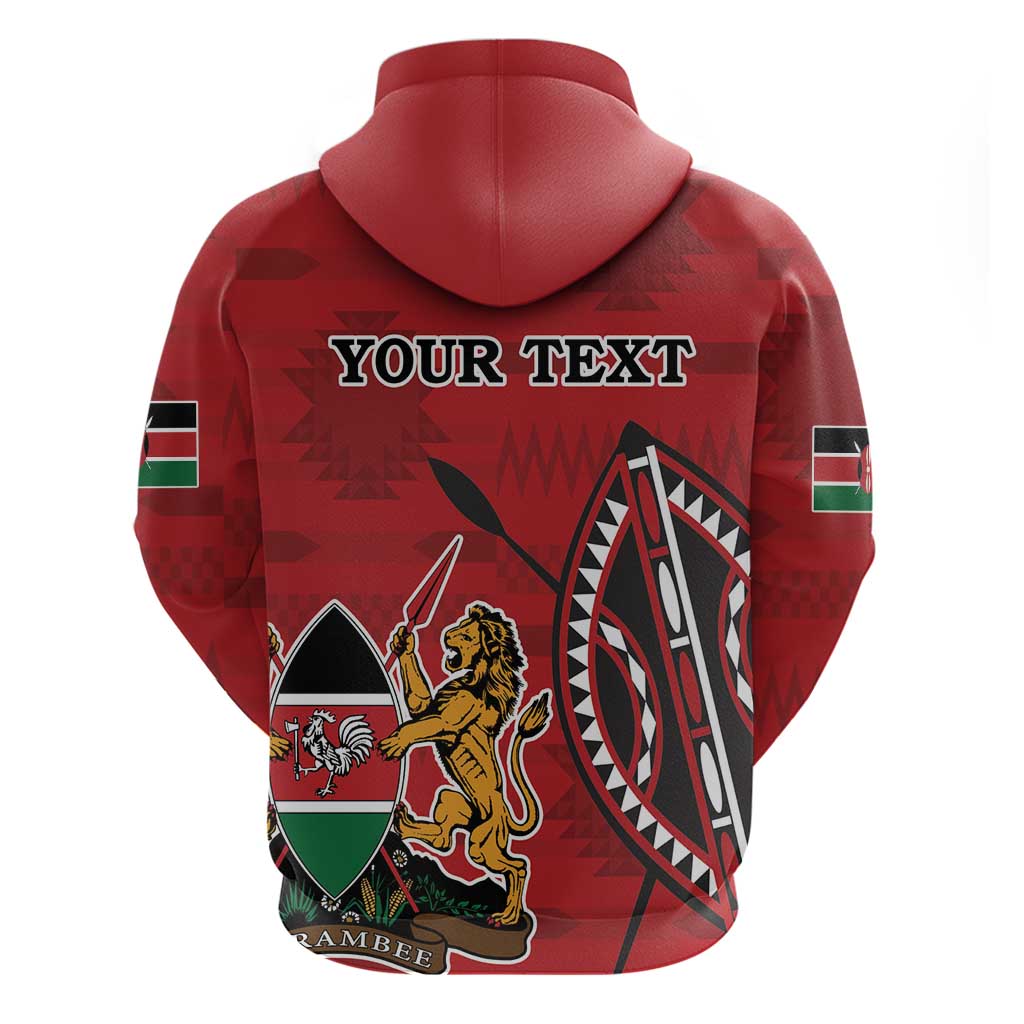 Personalized Kenya Coat Of Arms Hoodie Ethnic Seamless Pattern LT18