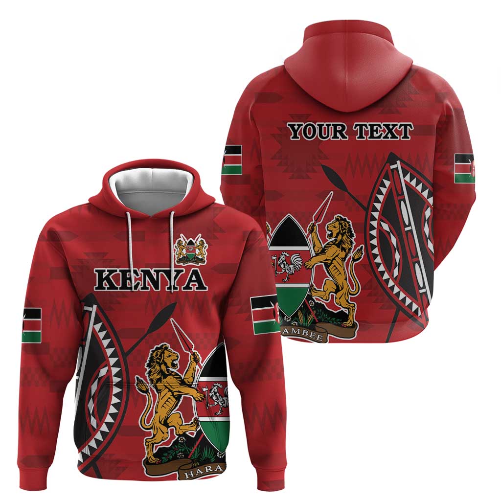Personalized Kenya Coat Of Arms Hoodie Ethnic Seamless Pattern LT18
