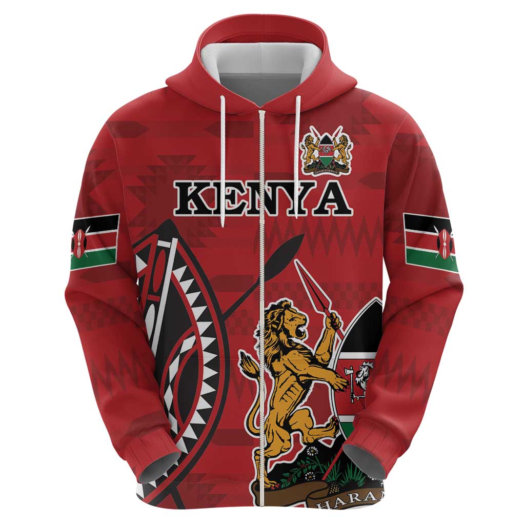 Personalized Kenya Coat Of Arms Hoodie Ethnic Seamless Pattern LT18