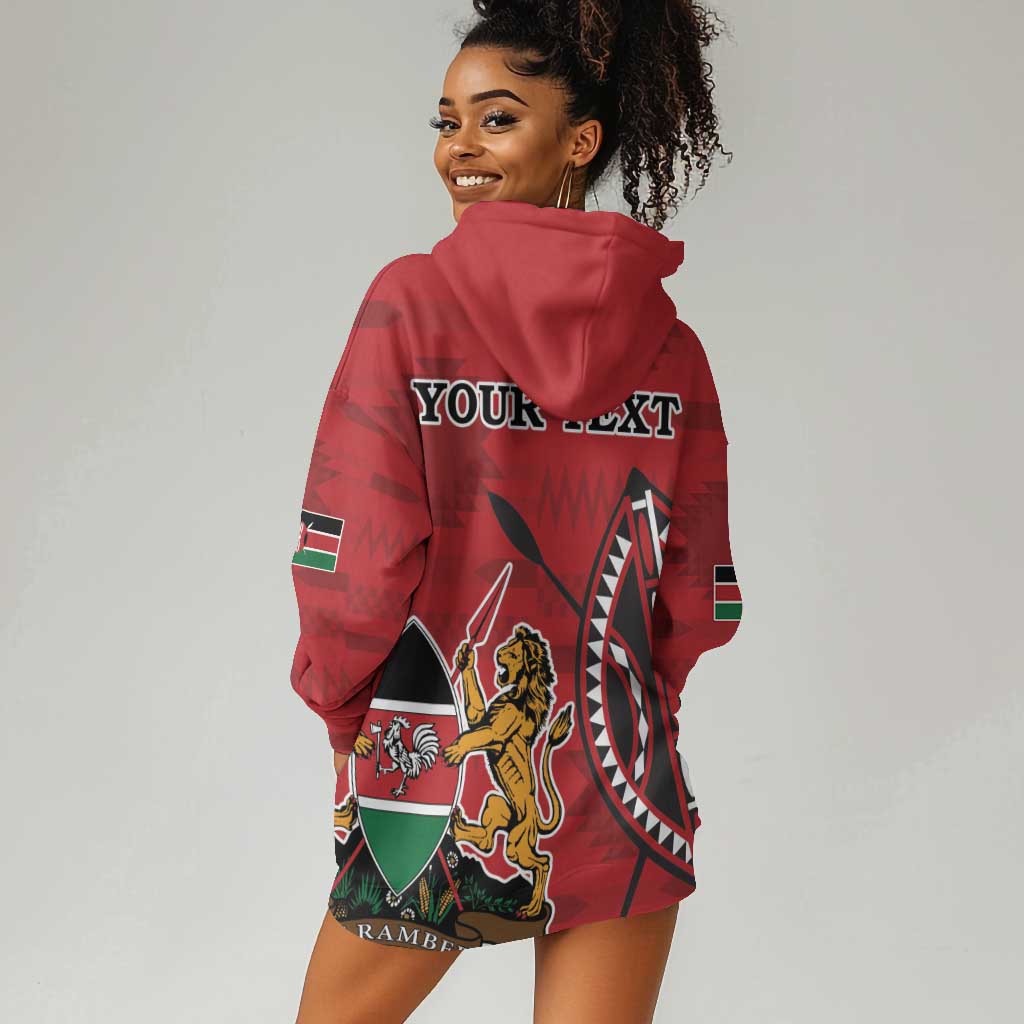 Personalized Afro Kenya Coat Of Arms Hoodie Dress Ethnic Seamless Pattern LT18