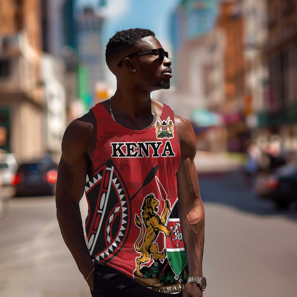 Personalized Afro Kenya Coat Of Arms Men Tank Top Ethnic Seamless Pattern LT18