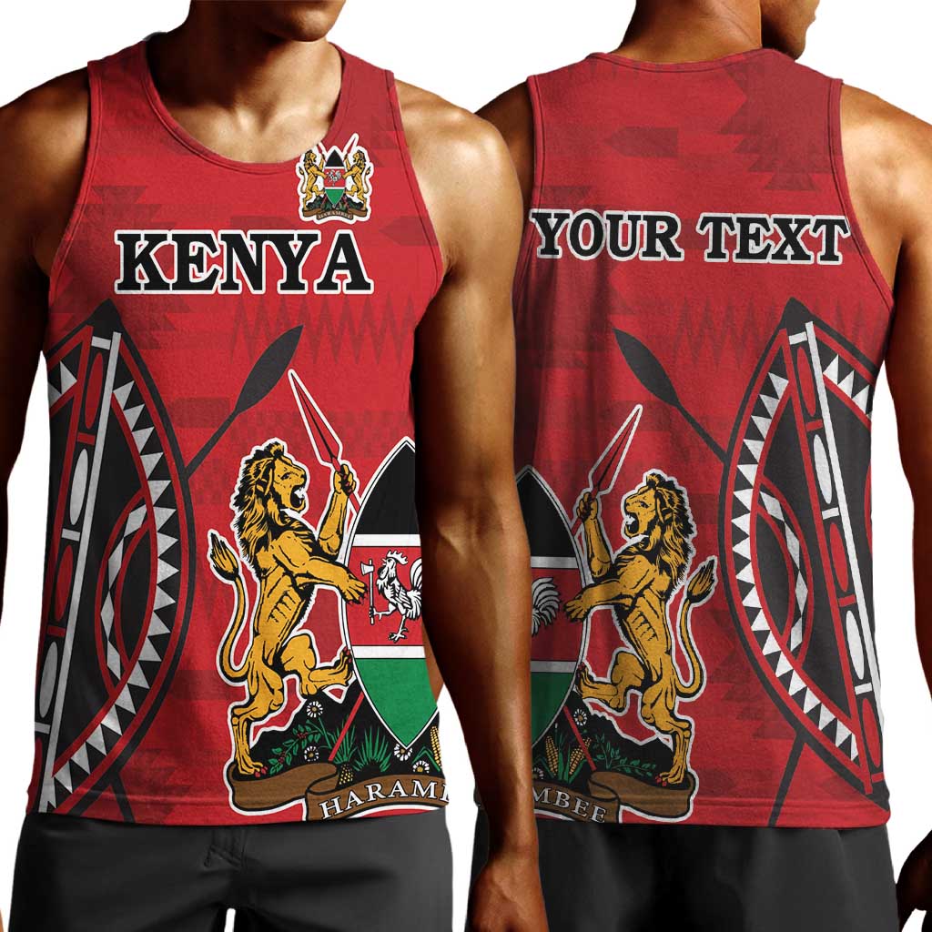 Personalized Afro Kenya Coat Of Arms Men Tank Top Ethnic Seamless Pattern LT18