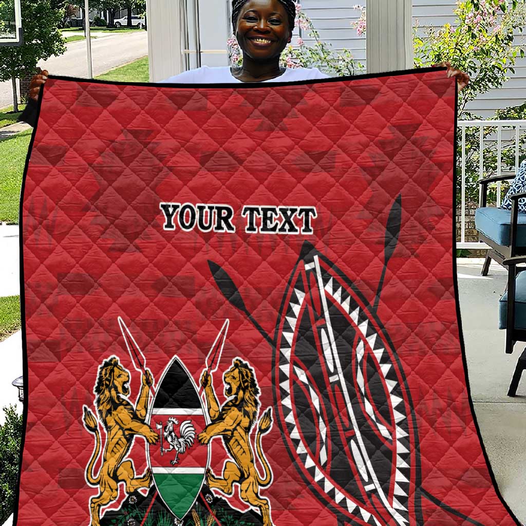 Personalized Afro Kenya Coat Of Arms Quilt Ethnic Seamless Pattern LT18