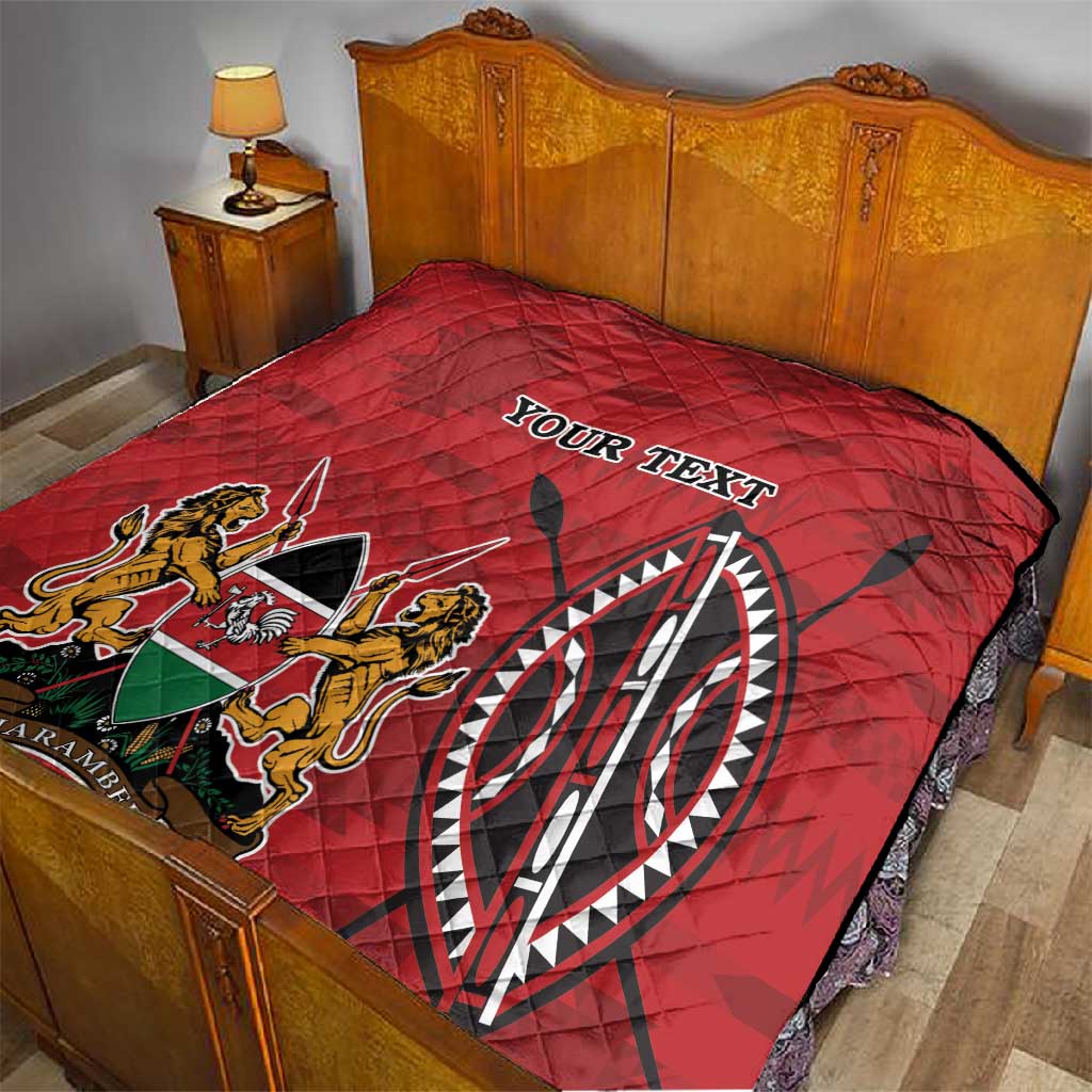 Personalized Afro Kenya Coat Of Arms Quilt Ethnic Seamless Pattern LT18