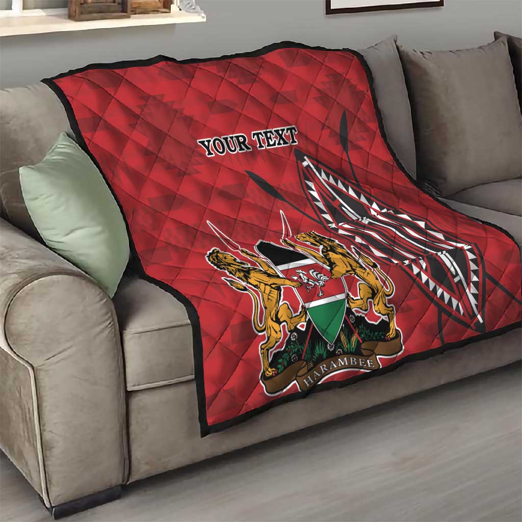 Personalized Afro Kenya Coat Of Arms Quilt Ethnic Seamless Pattern LT18