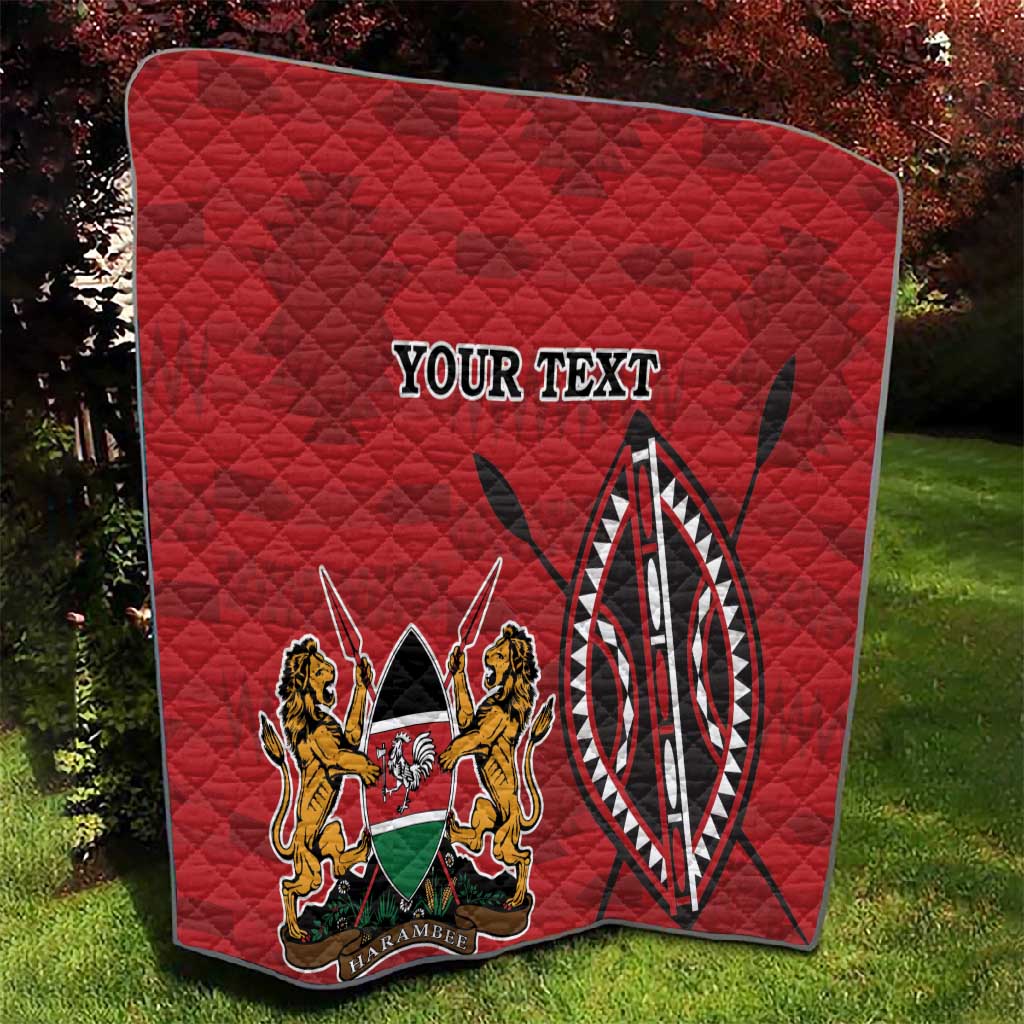 Personalized Afro Kenya Coat Of Arms Quilt Ethnic Seamless Pattern LT18