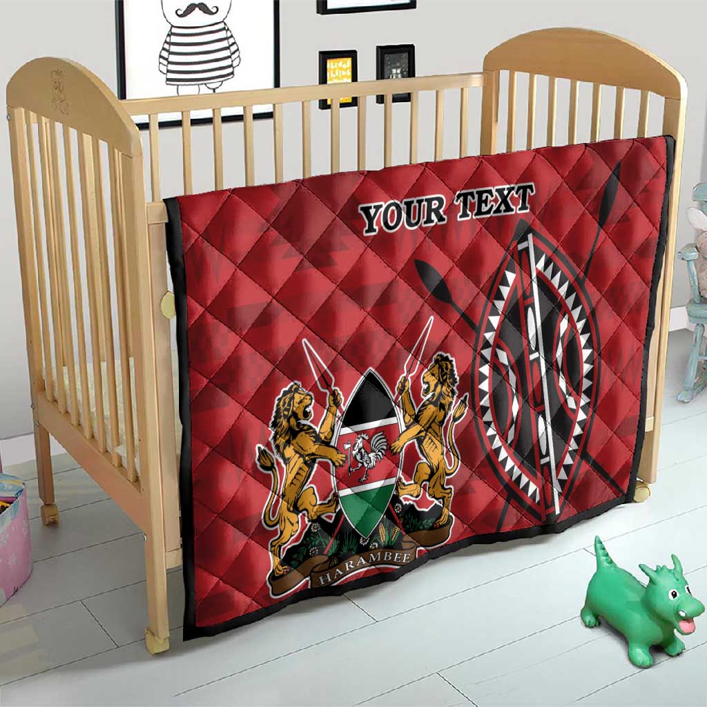 Personalized Afro Kenya Coat Of Arms Quilt Ethnic Seamless Pattern LT18