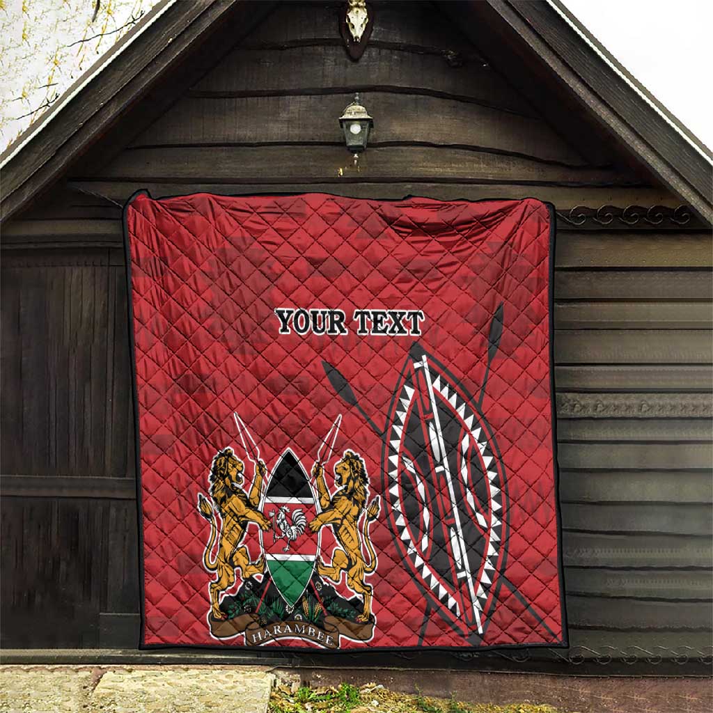 Personalized Afro Kenya Coat Of Arms Quilt Ethnic Seamless Pattern LT18