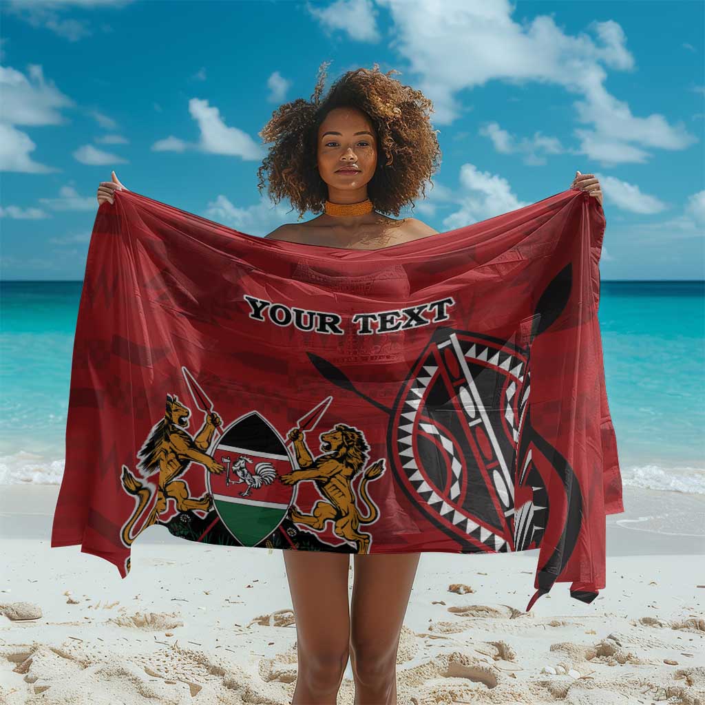 Personalized Afro Kenya Coat Of Arms Sarong Ethnic Seamless Pattern LT18